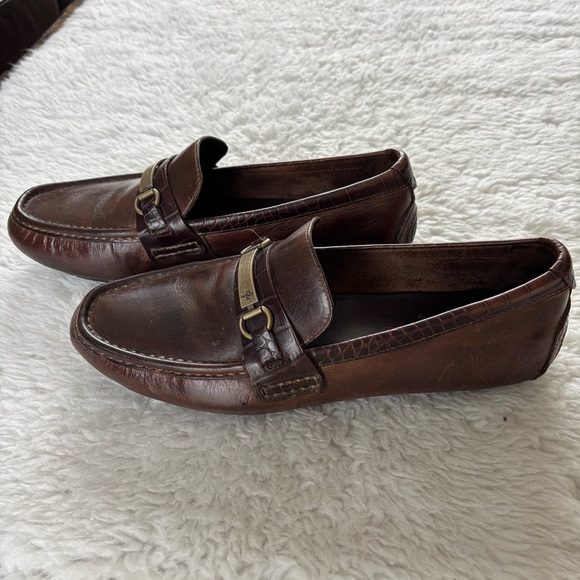 Cole Haan Dark Brown Leather Driving/Loafers with Metal Detail size 11 M main image 15